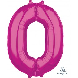 Anagram Mid-Size Shape Number "0" Pink 26 inch