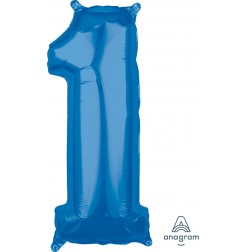 Anagram Mid-Size Shape Number "1" Blue 26 inch