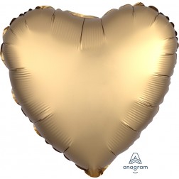 Standard Satin Luxe Gold Sateen Heart  (Flat)