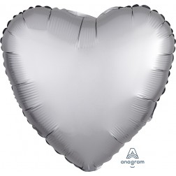 Standard Satin Luxe Platinum Heart  (Flat)