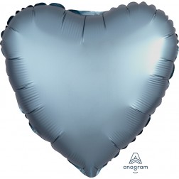 Standard Satin Luxe Steel Blue Heart