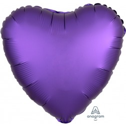 Standard Satin Luxe Purple Royale Heart  (Flat)
