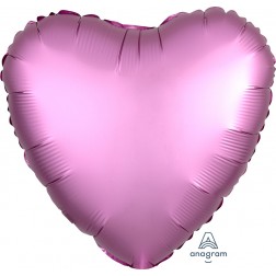 Standard Satin Luxe Flamingo Heart