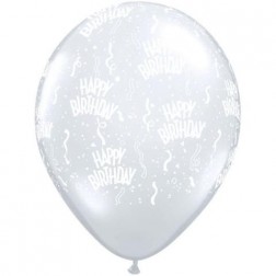 11" Birthday-A-Round Diamond Clear 50ct