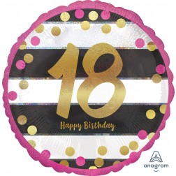 Standard Holographic Pink & Gold Milestone 18