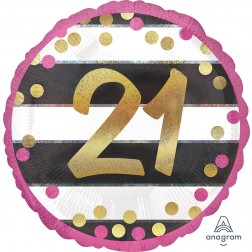 Standard Holographic Pink & Gold Milestone 21