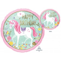 Standard Holographic Magical Unicorn Happy Birthday