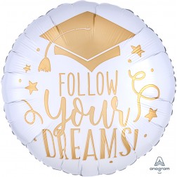 Standard Follow Your Dreams White & Gold 