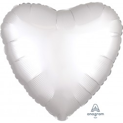 Standard Satin Luxe White Satin Heart
