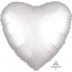 Standard Satin Luxe White Satin Heart  (Flat)