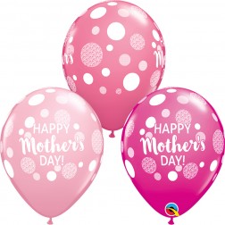 11" HAPPY MOTHER'S DAY DOTS 50CT