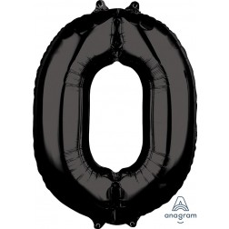 Anagram Mid-Size Shape Number "0" Black 26 inch