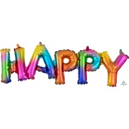 Block Phrase Happy Rainbow Splash