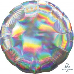 Standard Holographic Iridescent Silver Circle
