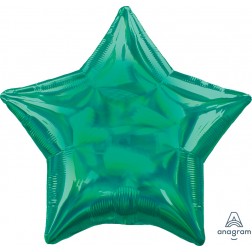 Standard Holographic Iridescent Green Star