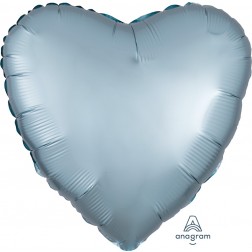 Standard Satin Luxe Pastel Blue Heart  (Flat)