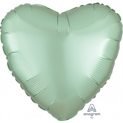Standard Satin Luxe Mint Green Heart