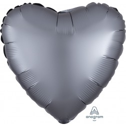 Standard Satin Luxe Graphite Heart