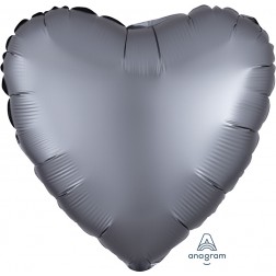 Standard Satin Luxe Graphite Heart  (Flat)