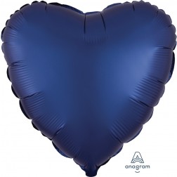 Standard Satin Luxe Navy Heart  (Flat)