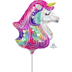 MiniShape Holographic Iridescent Heart Unicorn