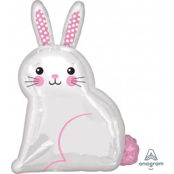 Junior Shape White Satin Bunny