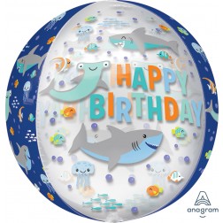 Orbz Clear Happy Birthday Sharks