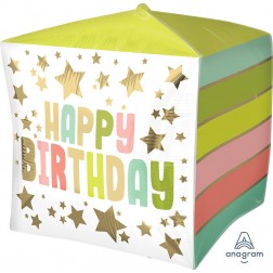 UltraShape Cubez Happy Birthday Gold Stars and Colors