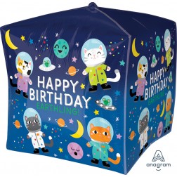 UltraShape Cubez Happy Birthday Space Cats