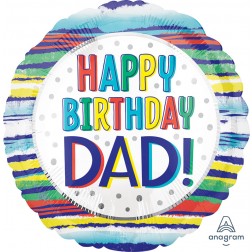 Standard Happy Birthday Dad Painted Stripes