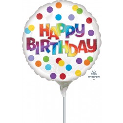 9" Happy Birthday Dots of Color