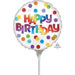 4" Happy Birthday Dots of Color