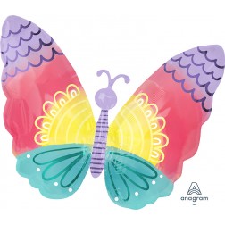 Standard Shape Pastel Tie Dye Butterfly 