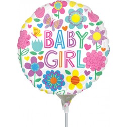 9" Baby Girl Floral Butterfly 