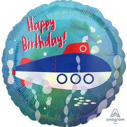 Standard Holographic Iridescent Submarine Birthday