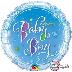 09" Welcome Baby Boy Stars Holograph