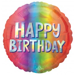 Standard Holographic Happy Birthday Silver Ombre