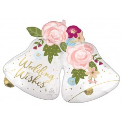 SuperShape Satin Wedding Wishes Bells