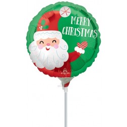 4" Smiley Satin Santa Christmas