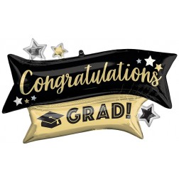 SuperShape Congratulations Grad Gold & Black