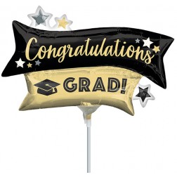 MiniShape Congratulations Grad Gold & Black