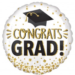 Jumbo Congrats Grad Gold Glitter