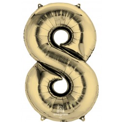 SuperShape Numbers: 8 White Gold