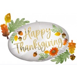 SuperShape Satin Thanksgivng Oval Marquee
