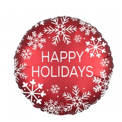 Standard Satin Happy Holidays Nordic Snowflake