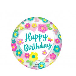 Clearz Printed Happy Birthday Flowers