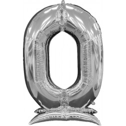 50" Stand-Up Numberz "0" Silver