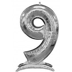 50" Stand-Up Numberz "9" Silver
