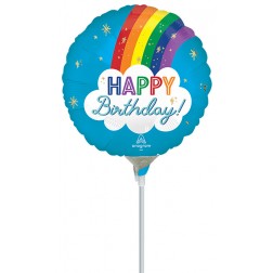 4"  Satin Happy Birthday Rainbow