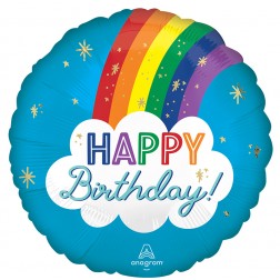 Standard Satin Happy Birthday Rainbow